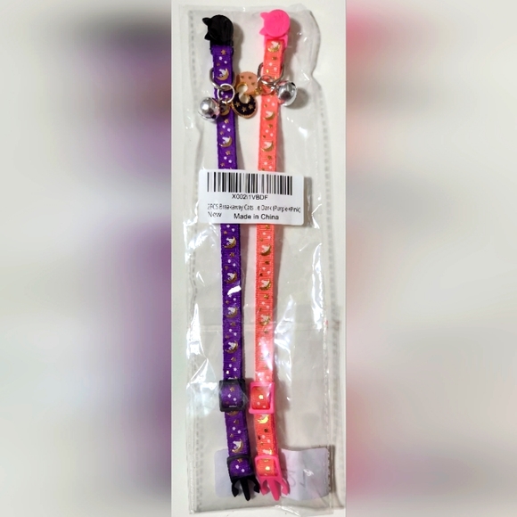 Baeuppit 2-PCS Breakaway Cats Collars with Moons Stars Bell & Glow in The Dark - Picture 4 of 7